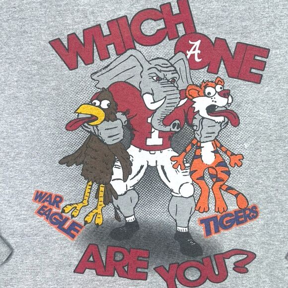 Vintage Anvil Alabama / Auburn Rivals Graphic Long Sleeve T-Shirt - Size Large - Picture 2 of 5